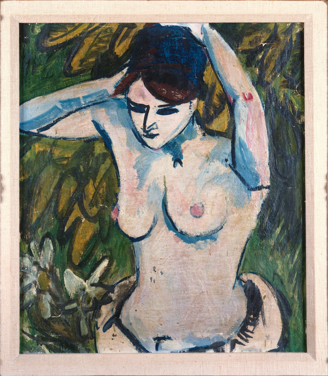 Žena se zdviženýma rukama, 1910 od Ernst Ludwig Kirchner