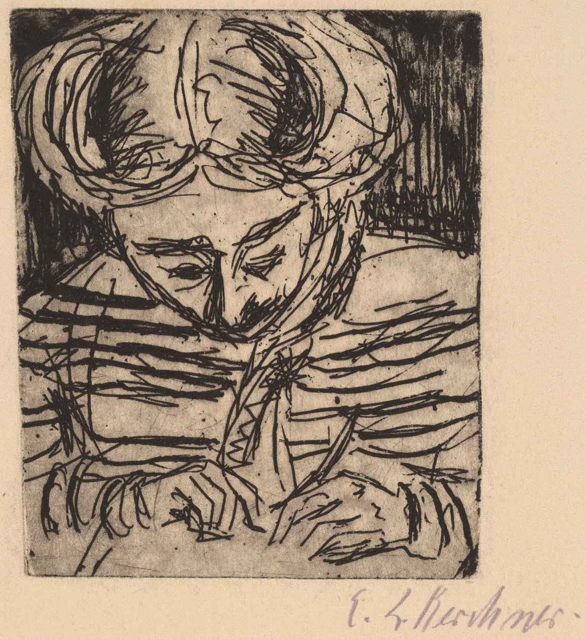 Mladá dívka kreslení od Ernst Ludwig Kirchner