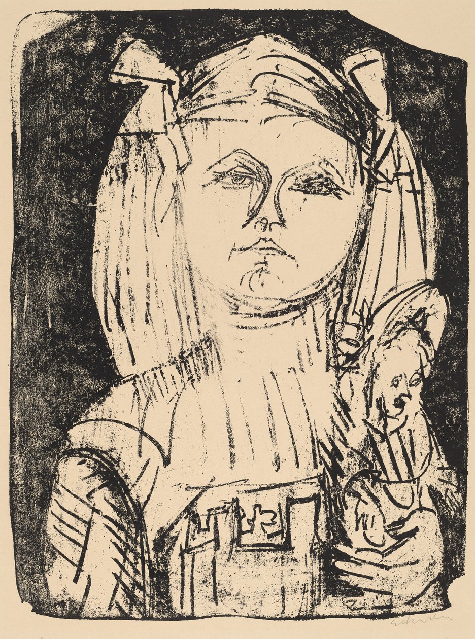 Mladá dívka s panenkou od Ernst Ludwig Kirchner