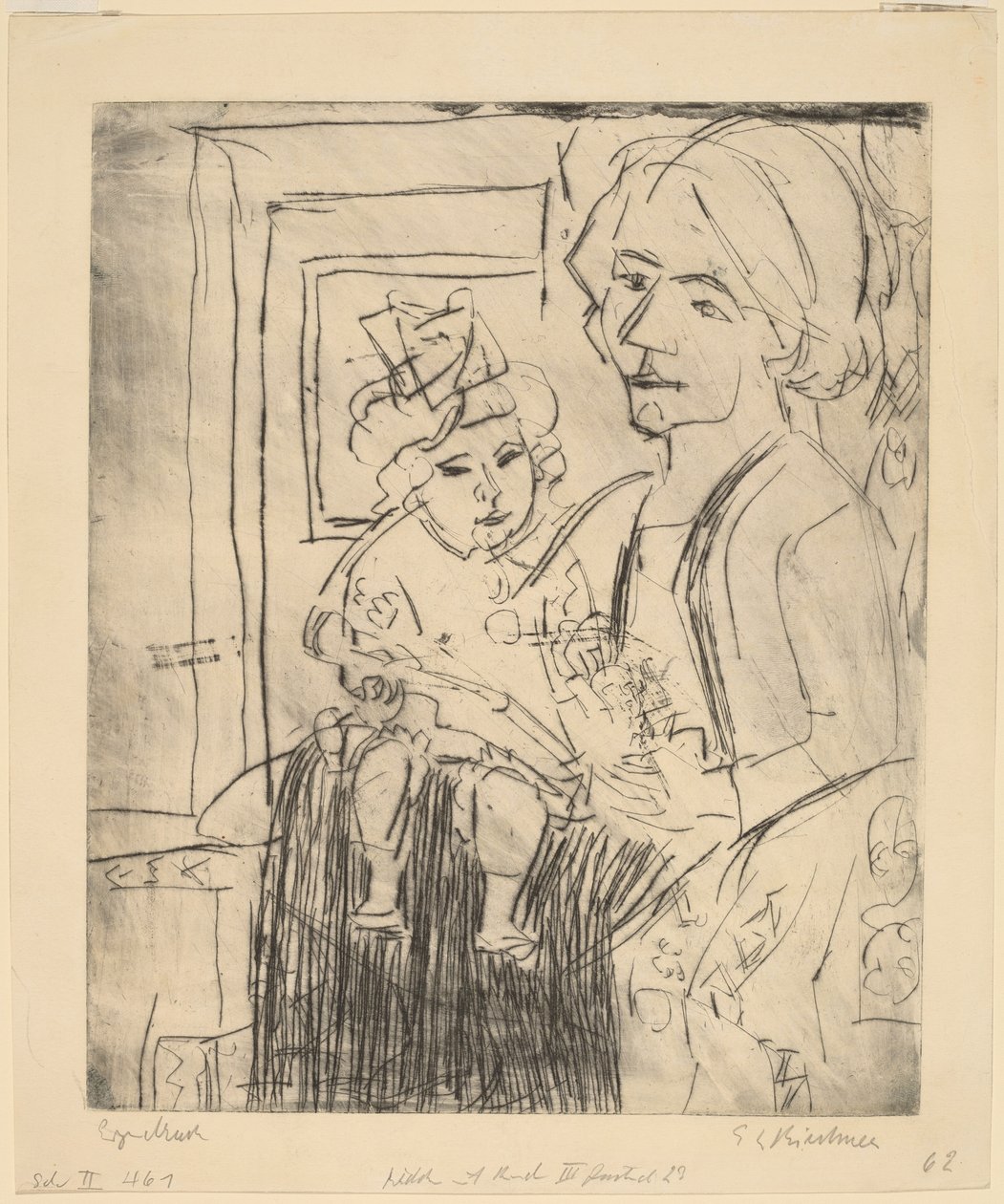 Mladá žena s dítětem od Ernst Ludwig Kirchner