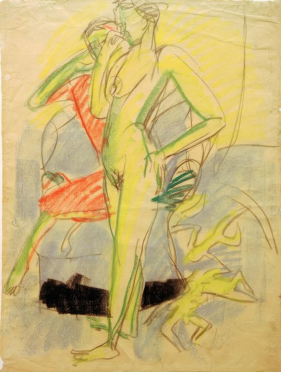 Dvě postavy v místnosti od Ernst Ludwig Kirchner
