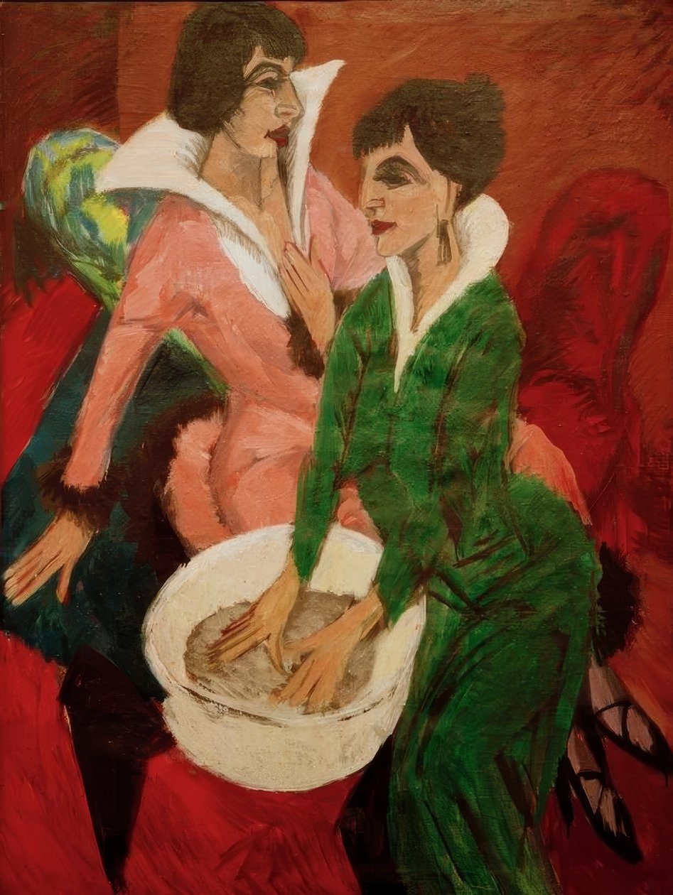 Dvě ženy s umyvadly; Sestry od Ernst Ludwig Kirchner