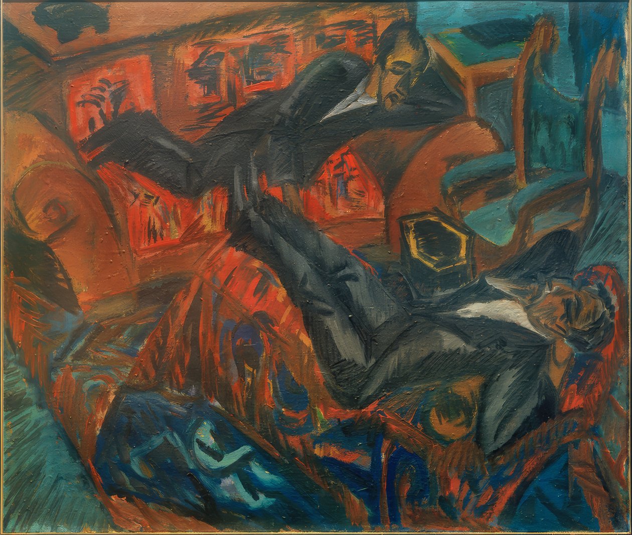 Dva přátelé v rozhovoru od Ernst Ludwig Kirchner