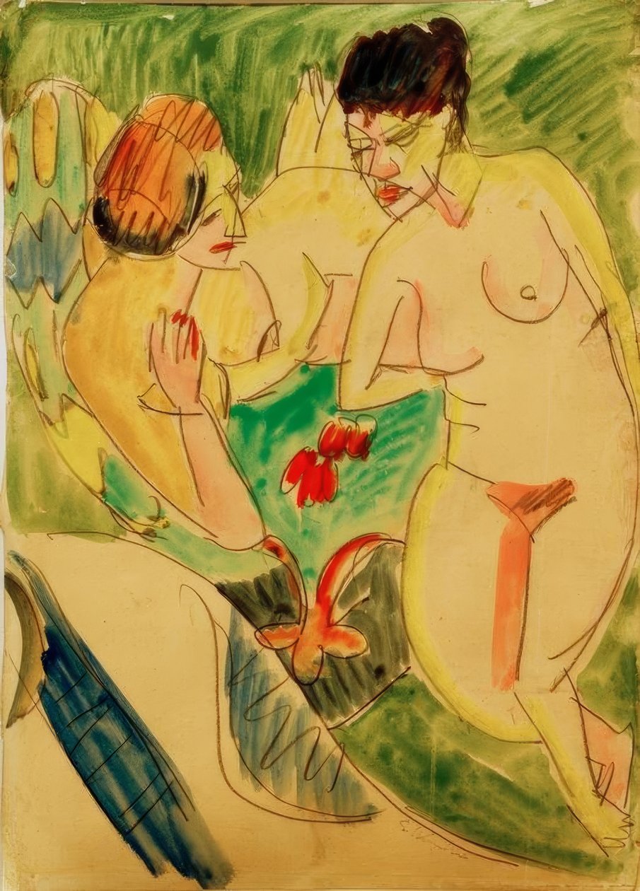 Dvě nahé ženy od Ernst Ludwig Kirchner