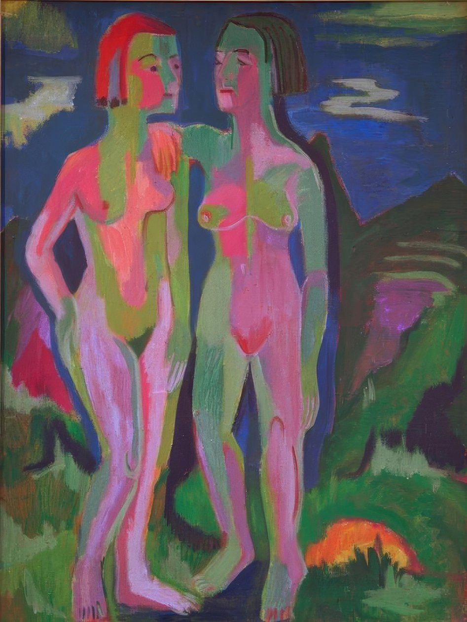 Dva ženské akty v krajině od Ernst Ludwig Kirchner
