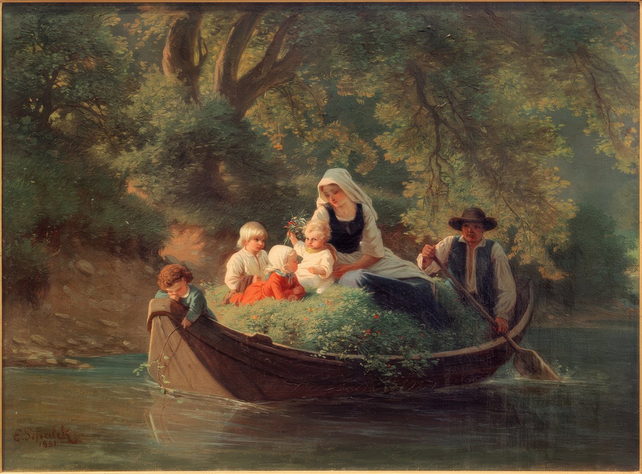 Rolnická rodina ve člunu od Ernst Schalck