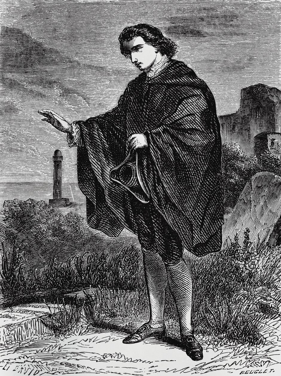 Ilustrace pro Entail, novela Ernsta Theodora Amadea Hoffmanna (1776-1822), rytina od Ernst Theodor Amadeus Hoffmann