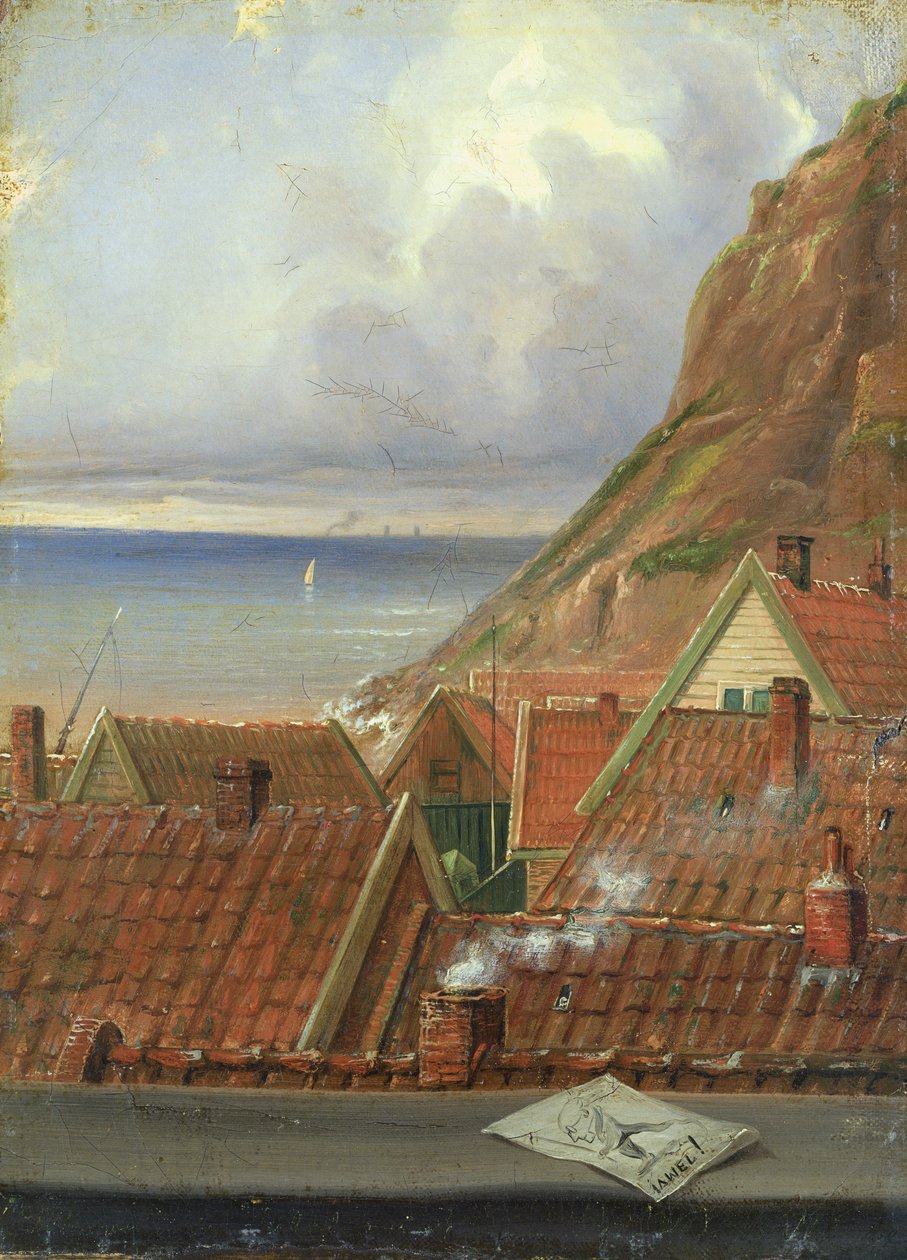 Pohled z okna Helgoland (olej na plátně položeném na kartonu) od Ernst Willers