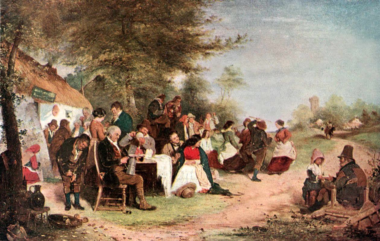 Irská veselice (barevná litografie) od Erskine Nicol