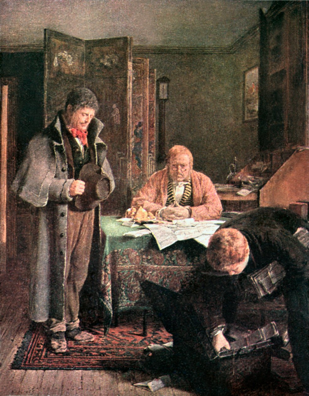 Odmítnutí pronájmu (barevná litografie) od Erskine Nicol