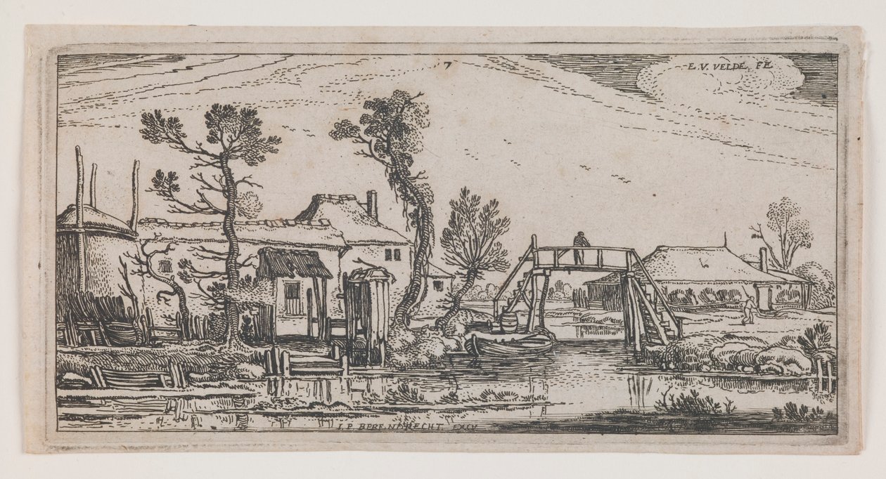 Farm Beyond a Canal, ze série „Deset podlouhlých krajin“ od Esaias van de Velde