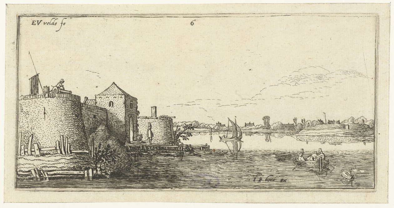 Pevnost s obranou Tholen na Scheldt Krajiny (název série) od Esaias van de Velde