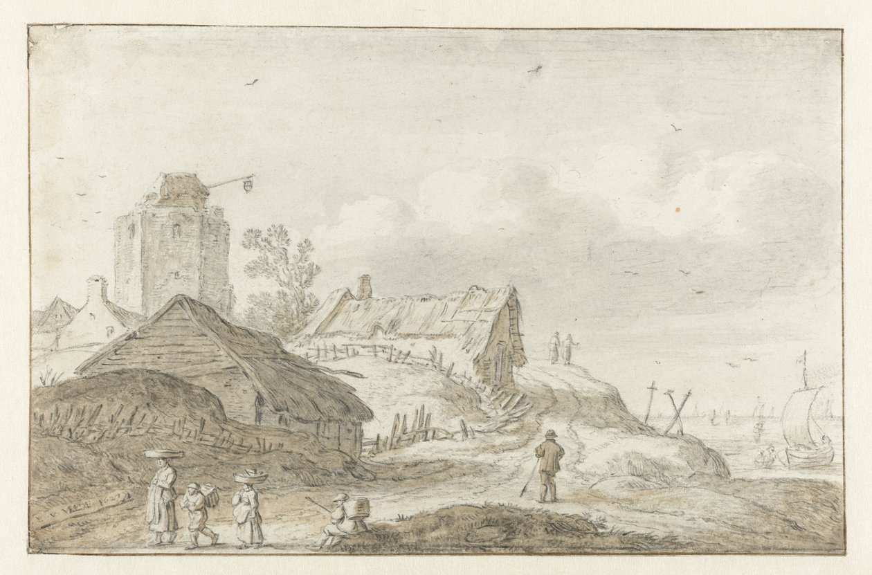 pobřežní vesnice od Esaias van de Velde