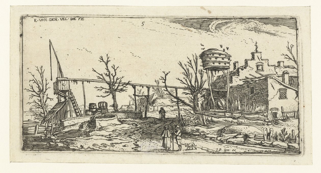 Krajina s pivovarem Krajiny (název série) od Esaias van de Velde
