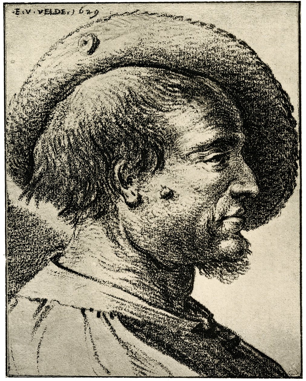 Studie hlavy muže od Esaias van de Velde