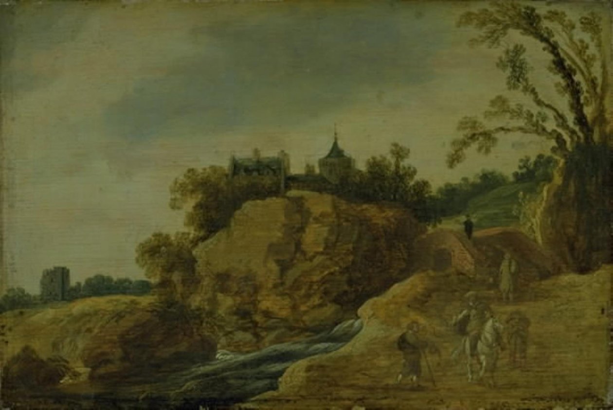 Skalnatá krajina s hradem od Esaias van de Velde