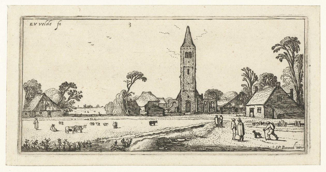 Turisté na silnici poblíž Spaarnwoude Krajiny (název série) od Esaias van de Velde