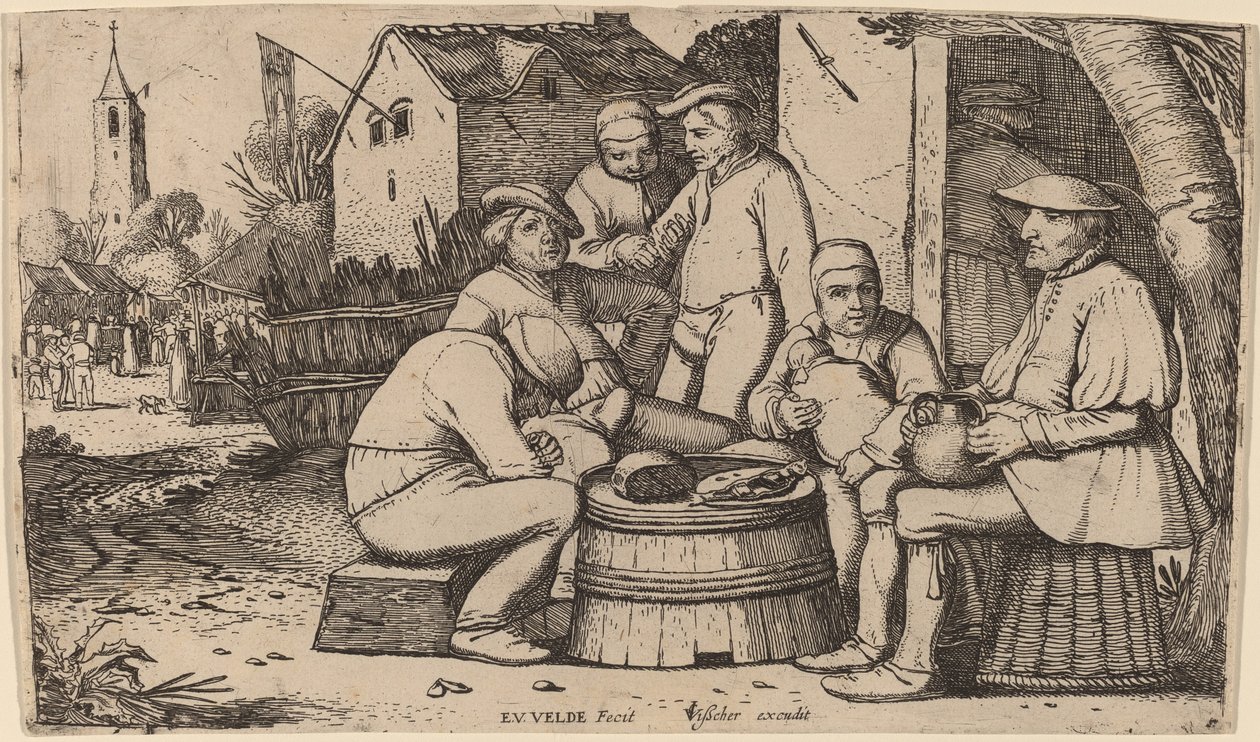 Selský oběd pod širým nebem od Esaias van de Velde I