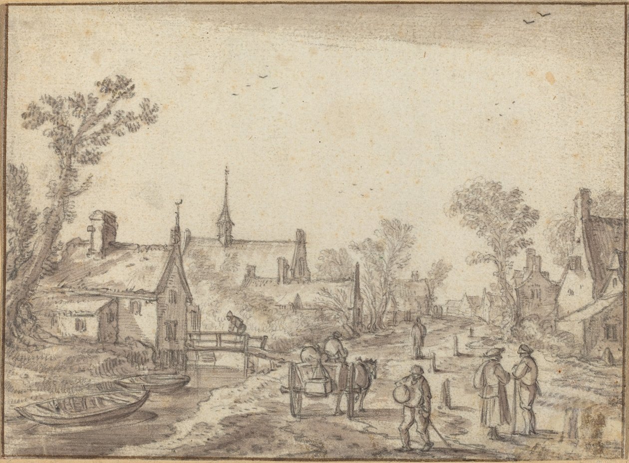 Vesnická ulice od Esaias van de Velde I