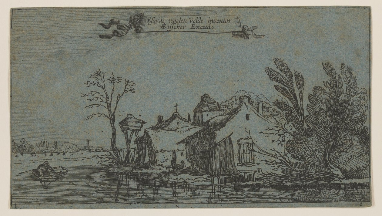 Farma napravo od řeky od Esaias van den Velde I