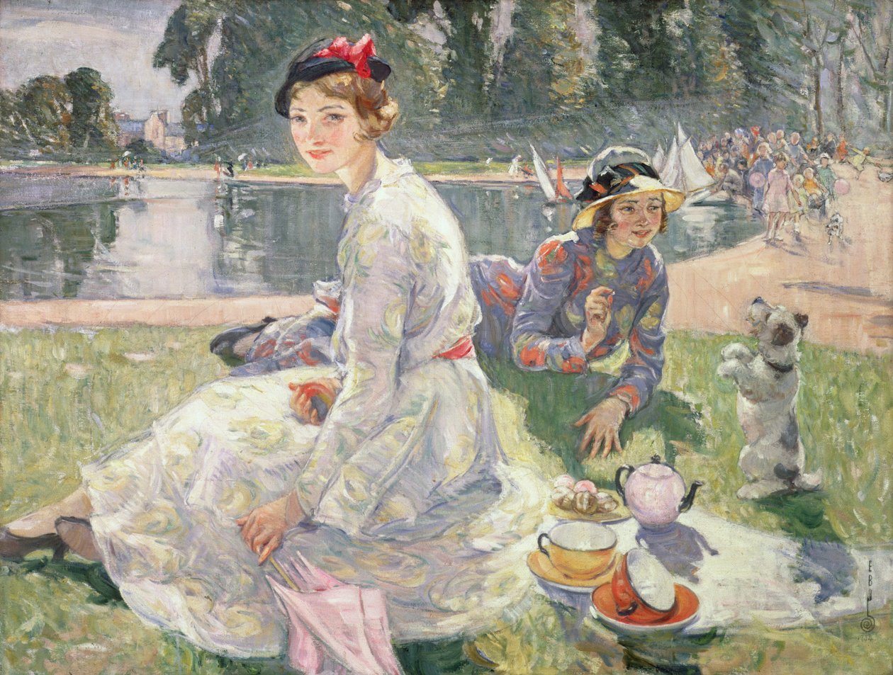 The Round Pond, Kensington Gardens, 1934 od Ester Borough Johnson