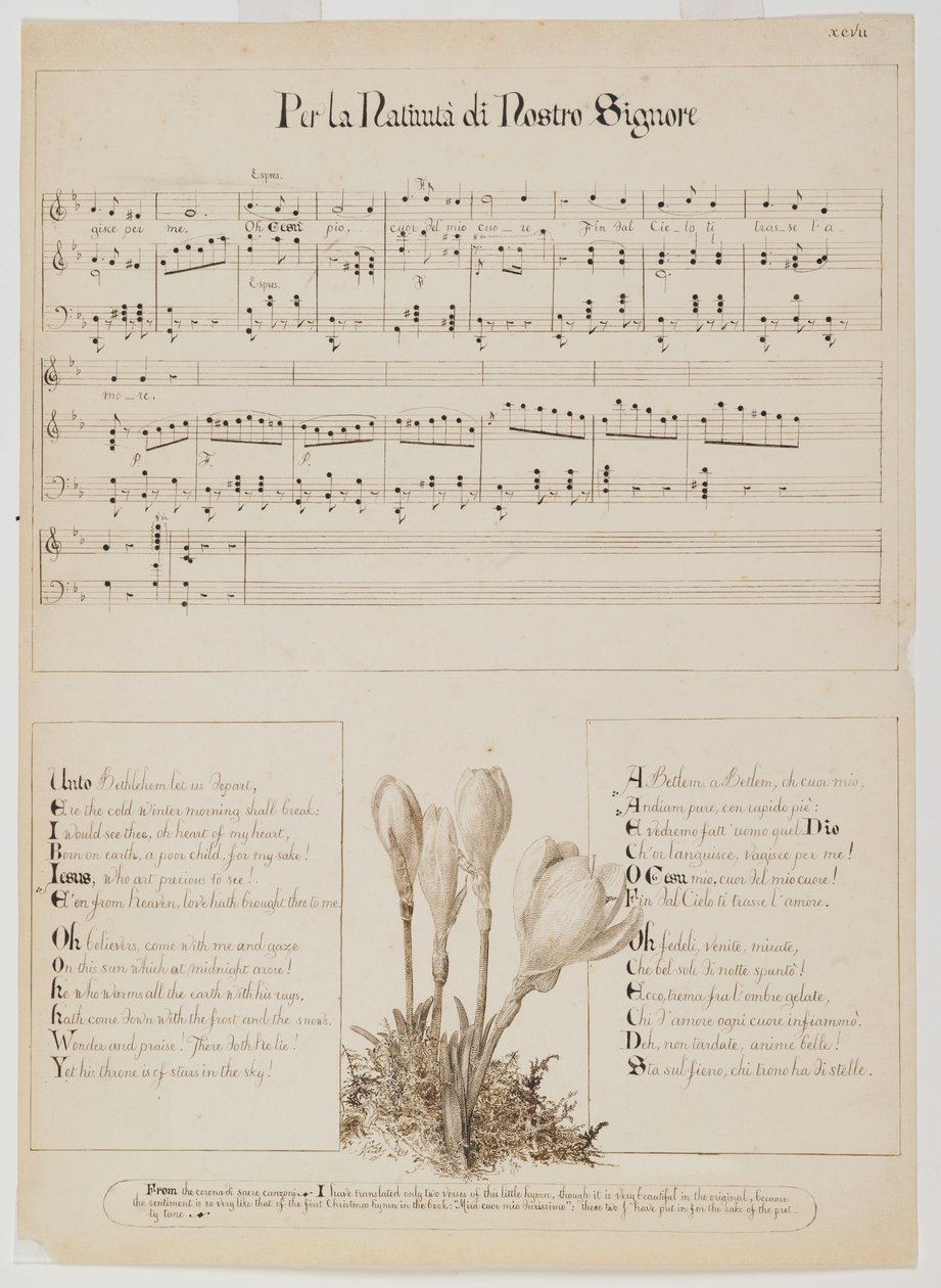 Zpěvník Per la Nativita di Nostro Signore, kolem 1868-1882 od Esther Frances Alexander