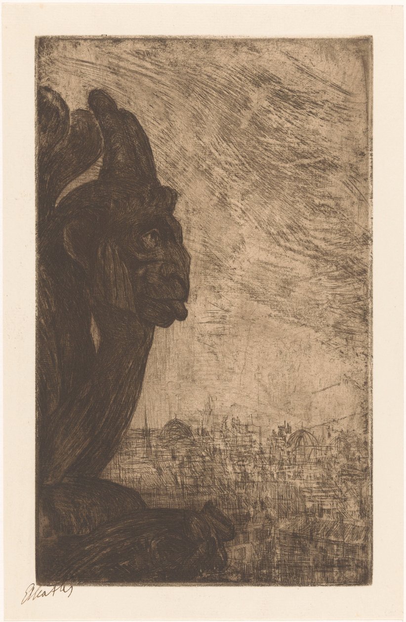 Chimère van de Notre-Dame (původní název na objektu) od Etha Fles (signed by artist)