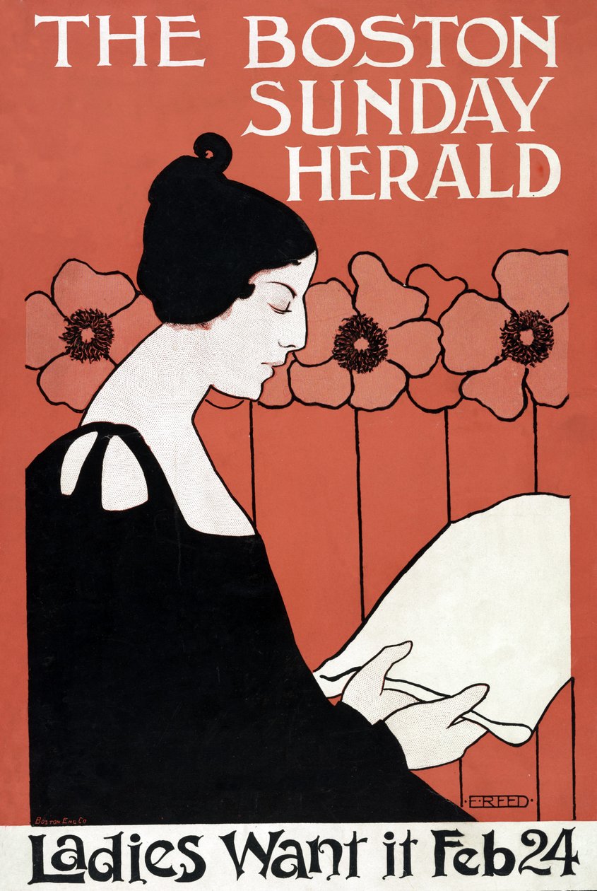 The Boston Sunday Herald - Ladies Want It 24. února, pub. C. 1900 od Ethel Reed
