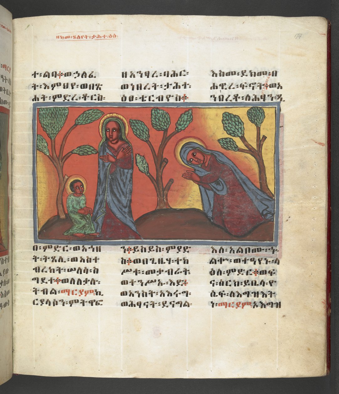 Nebo. 607 f174r, Scéna ze života Panny Marie, z 