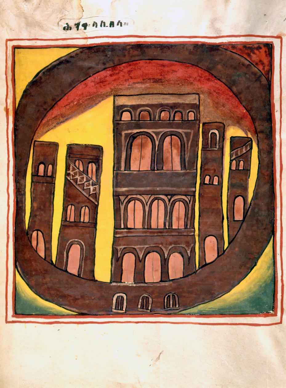 Budovy Lalibela, Etiopie od Ethiopian School