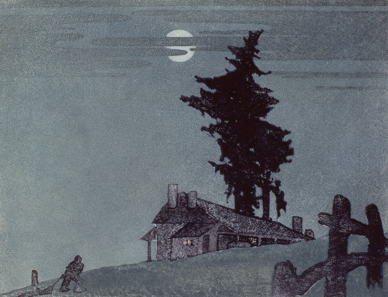 The Homestead, 1937 (linoryt) od Ethleen Palmer