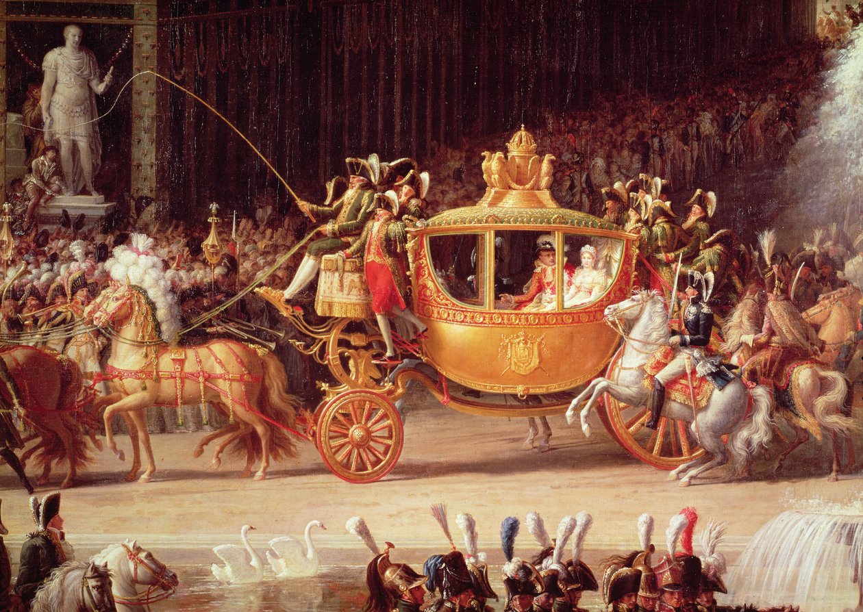 Vjezd Napoleona (1769-1821) a Marie-Louise (1791-1847) do Tuilerijských zahrad v den jejich svatby, 2. dubna 1810, detail kočáru, 1810 (viz také 155379 a 3 od Etienne Barthelemy Garnier