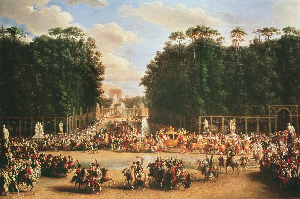 Vstup Napoleona a Marie-Louise do Tuilerijských zahrad v den jejich svatby, 2. dubna 1810 (viz také 19847 a 155379) od Etienne Barthelemy Garnier