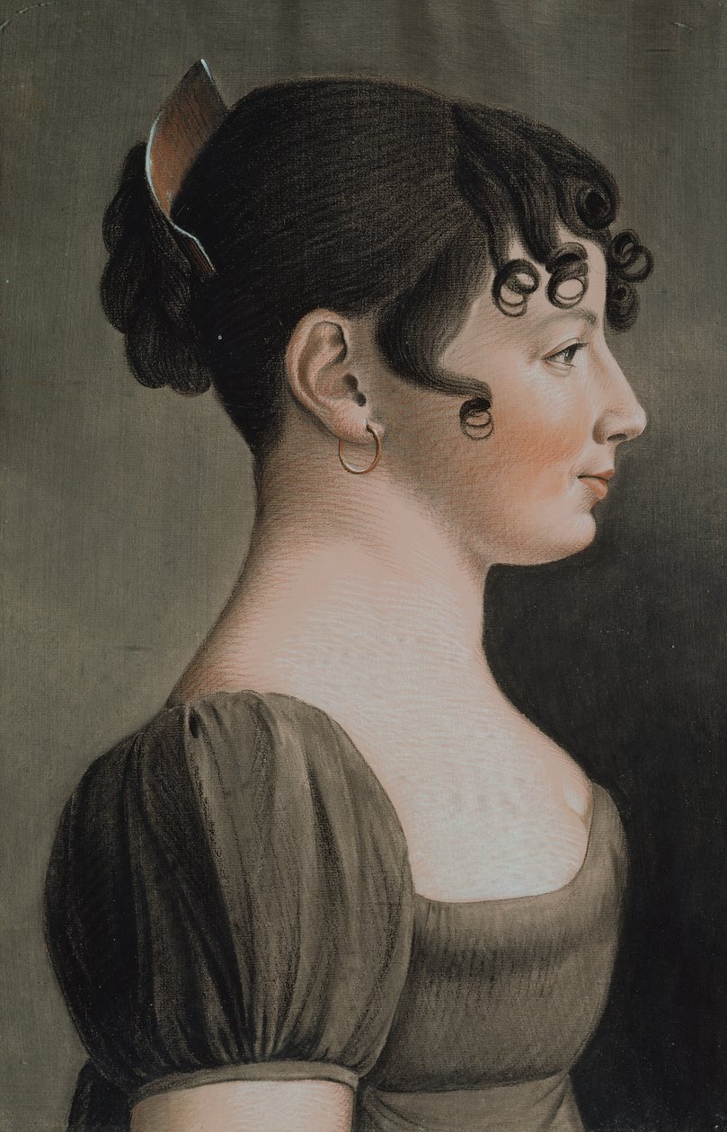 Portrét mladé dívky (pastel na papíře) od Etienne Esperance Bouchardy