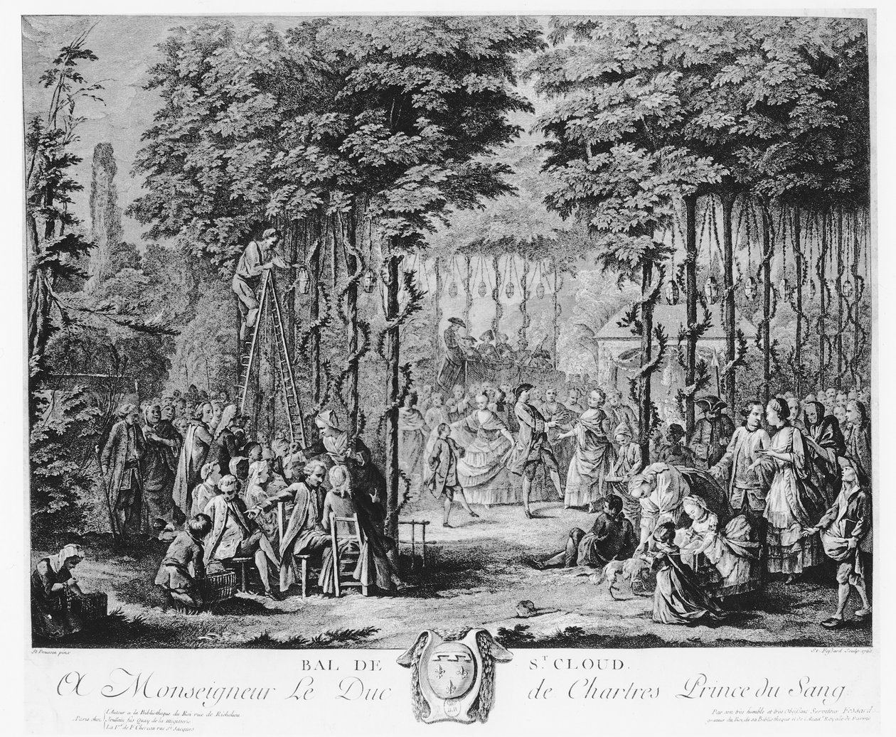 Ples v Parc de Saint-Cloud, 1760 od Etienne Fessard