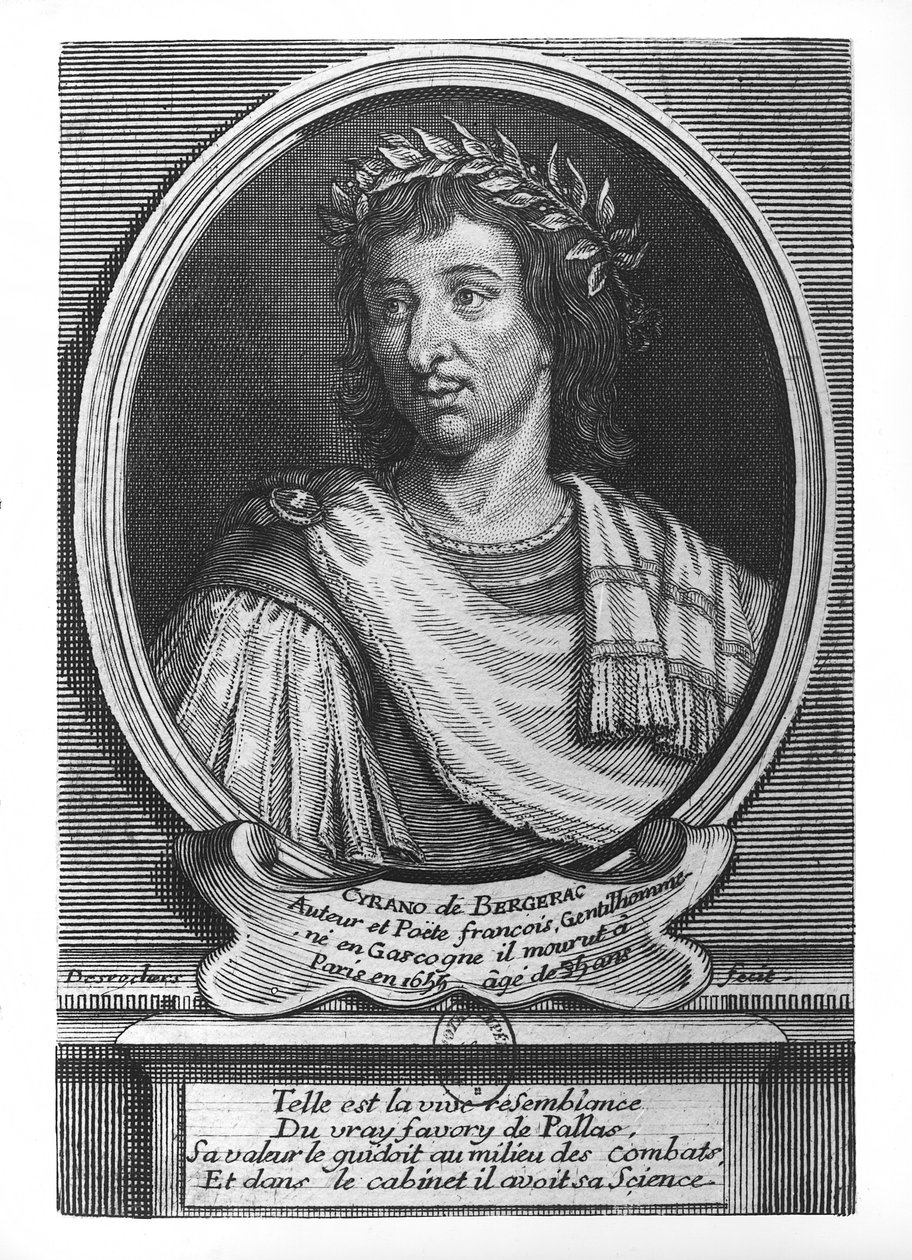 Portrét Saviniena z Cyrana de Bergerac od Etienne Jehandier Desrochers