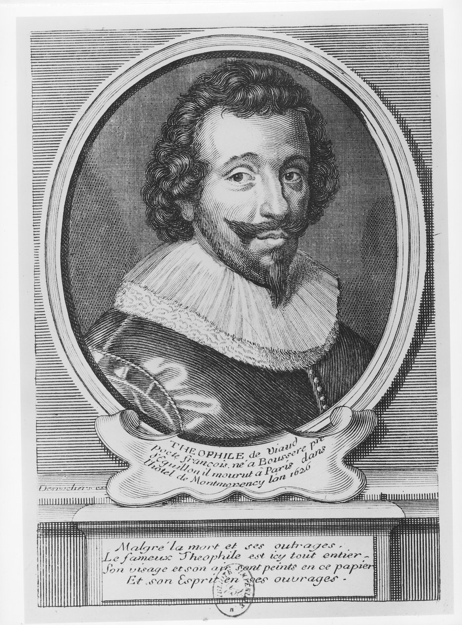 Portrét Theophila de Viau (1590-1626) od Etienne Jehandier Desrochers