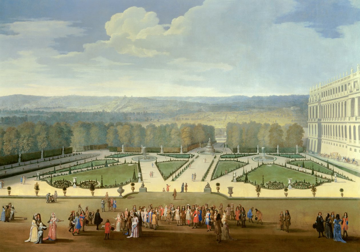 Promenade de Louis XIV (1638-1715) v pohledu na severní parter v zahradách Versailles Malba Etienna Allegraina (1644-1736) 1688 cca. Slunce. 2,3x2,9m od Etienne Allegrain