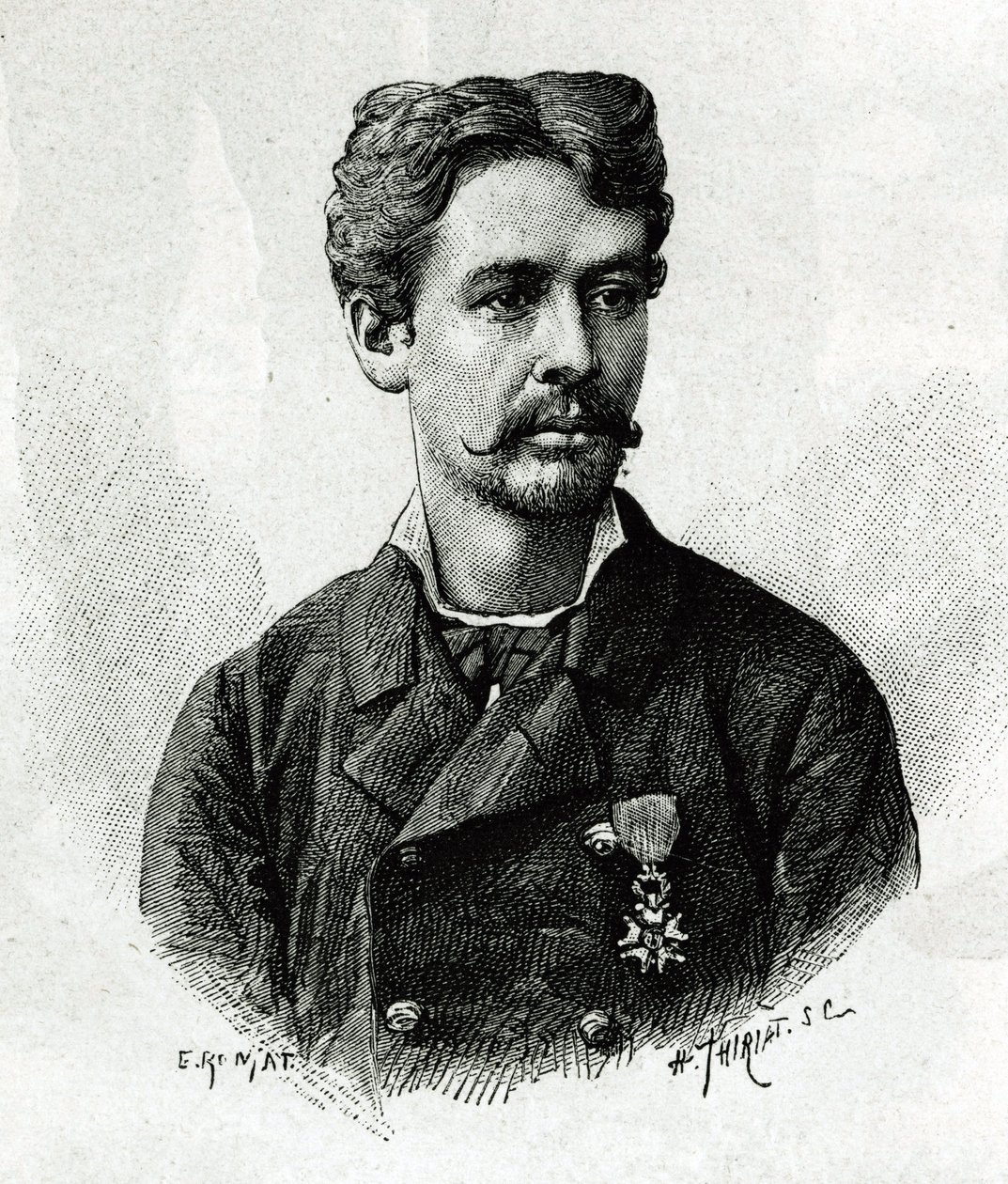 Portrét doktora Tautaina, během expedice do Afriky 1879-1882, pod velením Gallieniho. Rytina E. Ronjata z fotografie k ilustraci příběhu „Exploration du Haut Niger (Haut Niger)“ (dnešní Mali) od velitele Josepha Galliena od Etienne Antoine Eugene Ronjat