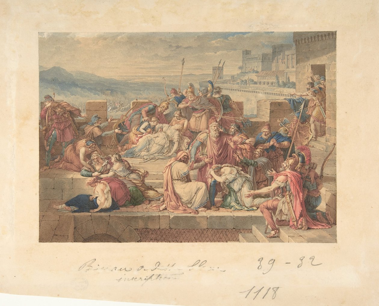 Priam a jeho rodina truchlí po smrti Hectora, n. d. od Etienne Barthelemy Garnier