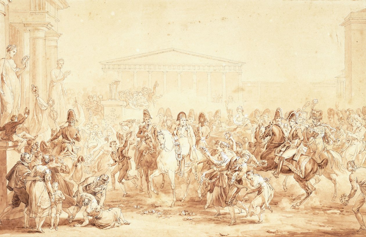 Příjezd císaře Napoleona I. s císařovnou Marií-Louise do Hotel de Ville v Paříži, od Etienne Barthelemy Garnier