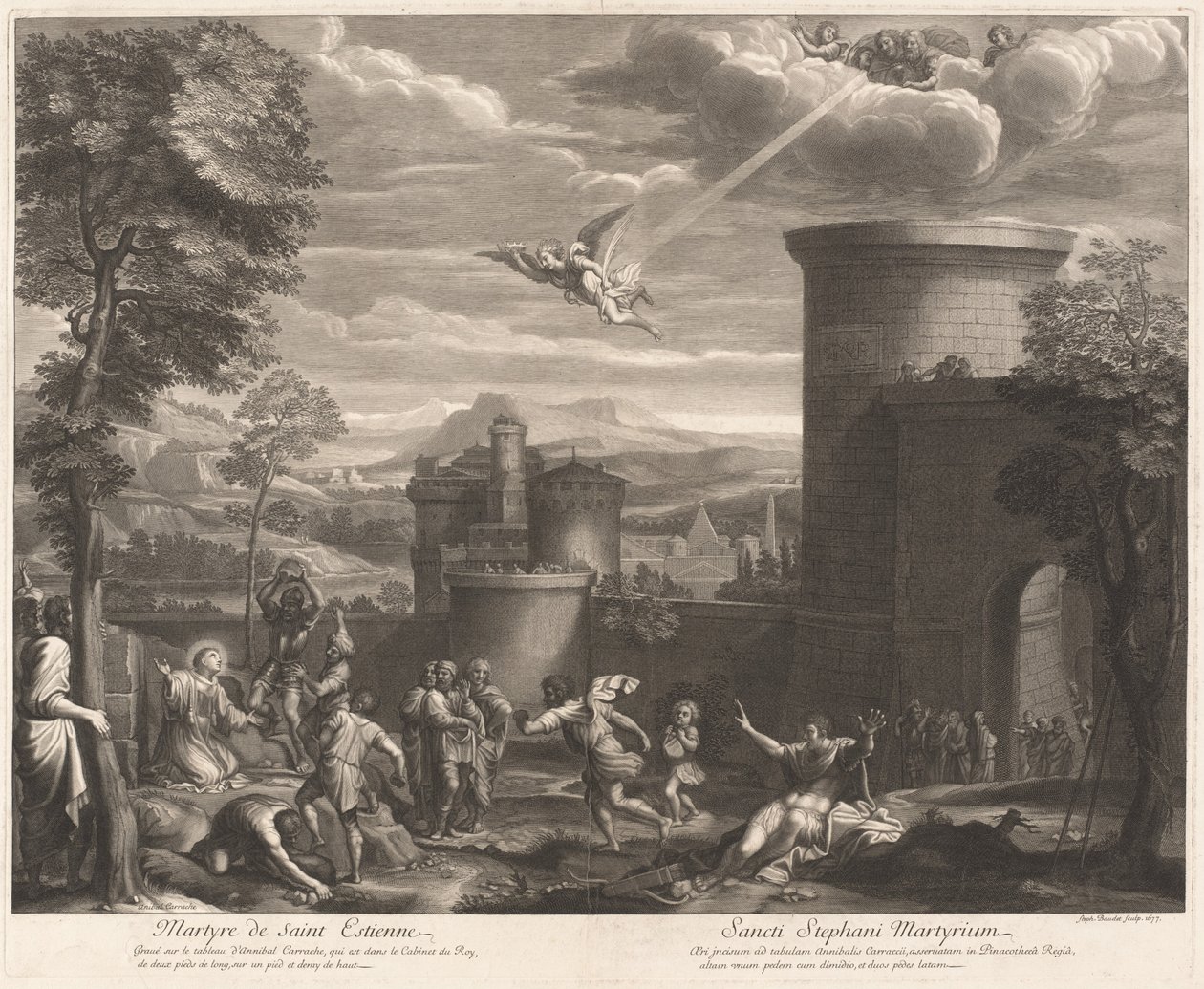 Mučednictví Saint Estienne (Mučednictví svatého Šebestiána) od Etienne Baudet, after Annibale Carracci