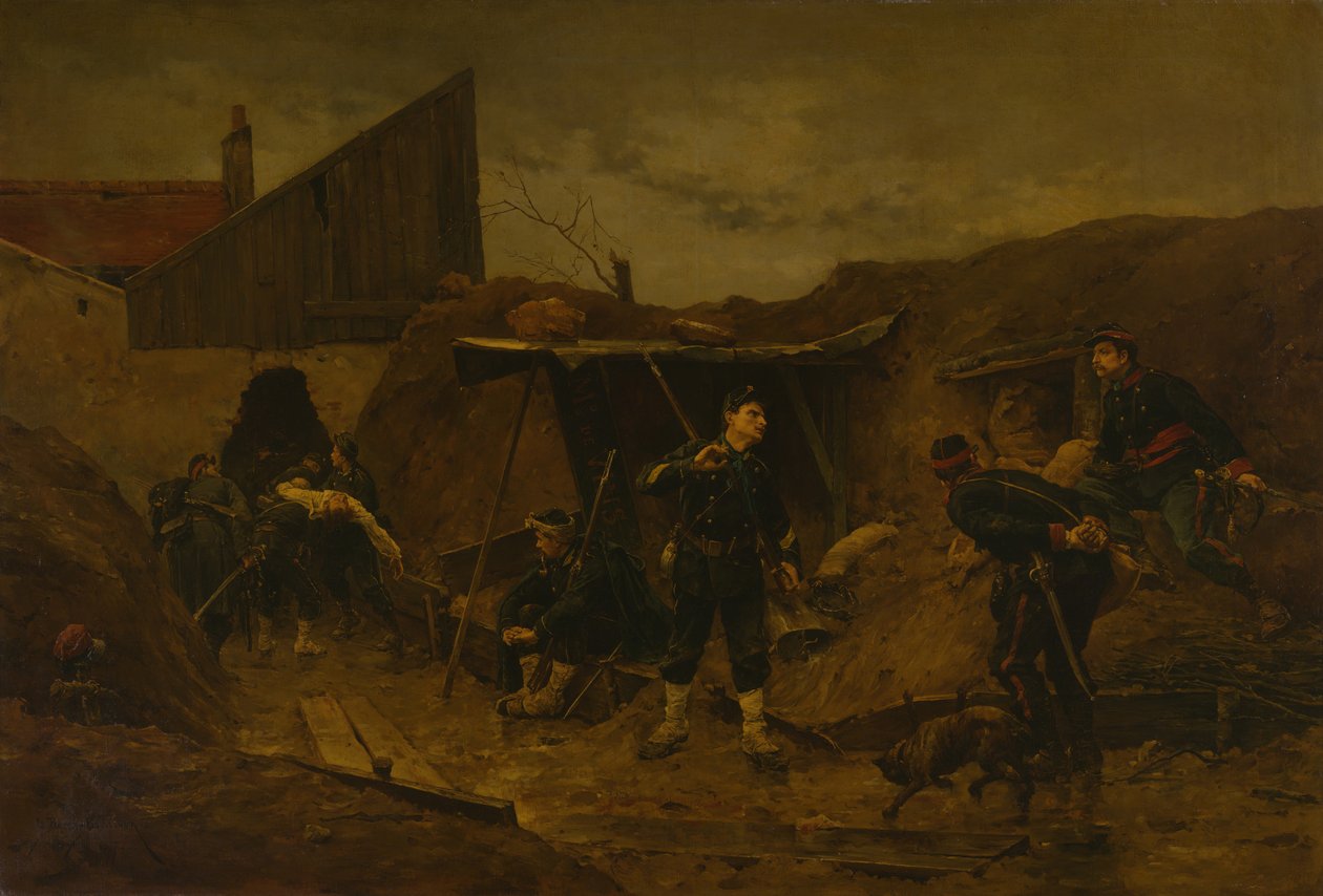 V příkopu, c. 1875. od Etienne Berne Bellecour