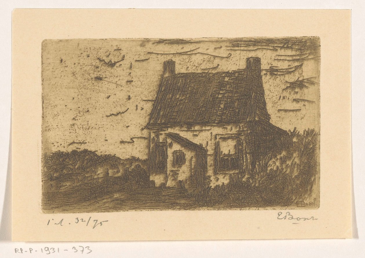 Dům v Ter Heijde nedaleko Haagu (původní název na objektu) od Etienne Bosch (signed by artist)