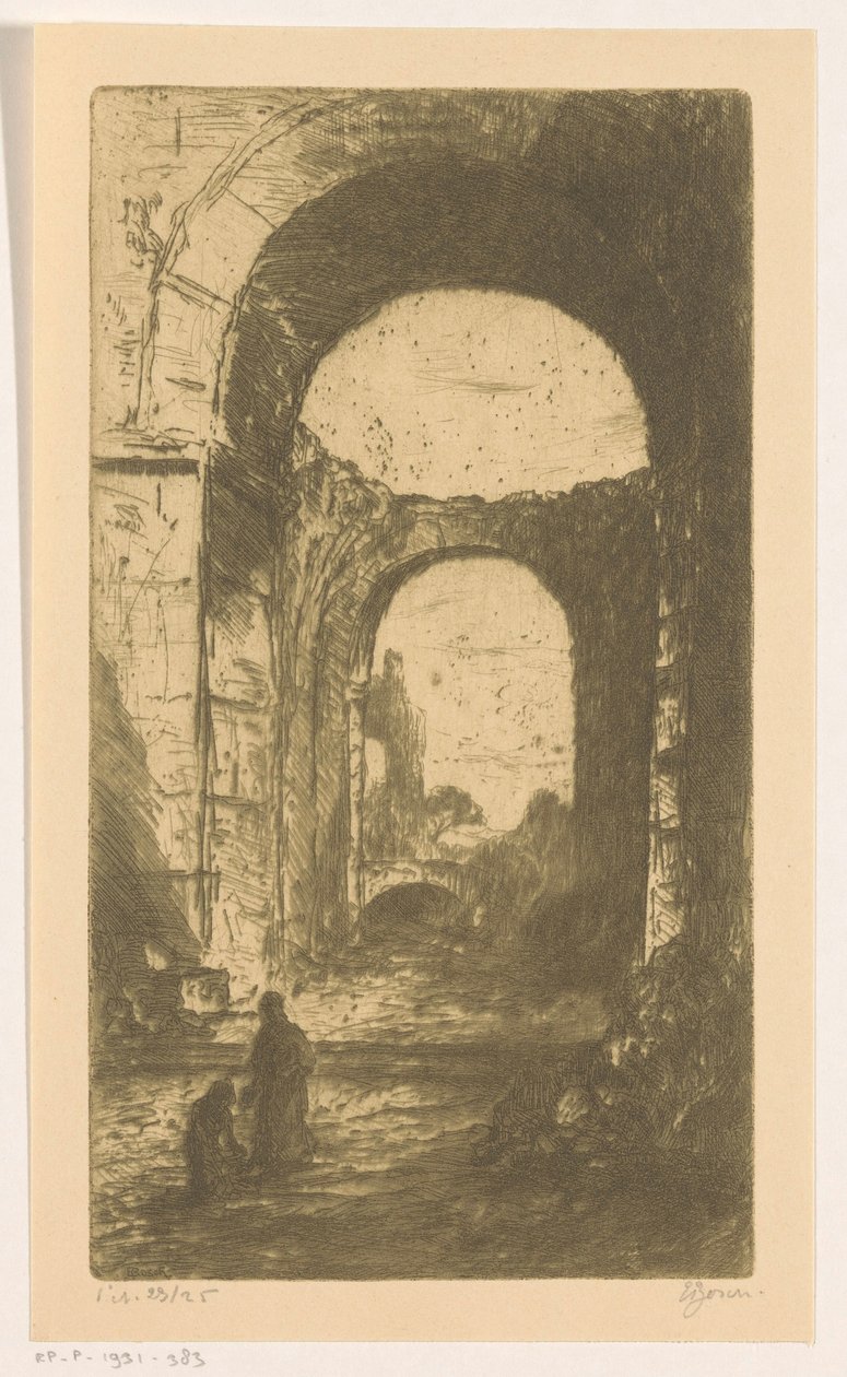 Palatijnsche ruïne v Římě (původní název na objektu) od Etienne Bosch (signed by artist)