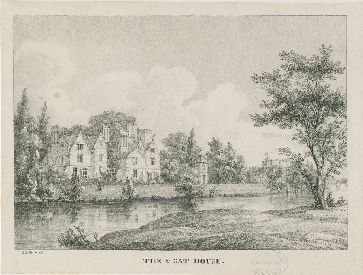 Tamworth - The Moat House: zincograph, nd [1796-1865] od Etienne Bruno Hamel