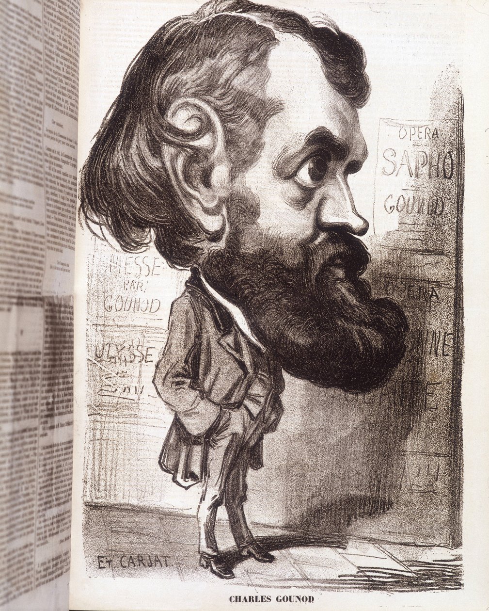 Karikatura skladatele Charlese Gounoda (1818-1893) od Etienna Carjata, v 19. století. od Etienne Carjat