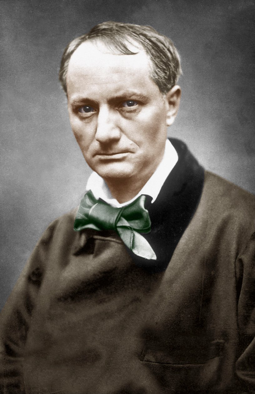 Charles Baudelaire, kolem roku 1866 (ručně kolorovaná fotografie) od Etienne Carjat