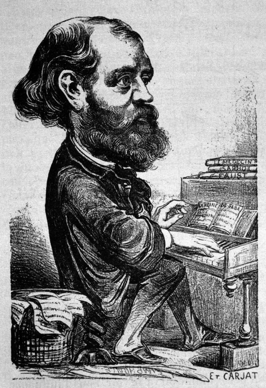 Charles Gounod (1818 - 1893), francouzský skladatel, karikatura Etienna Carjata. od Etienne Carjat