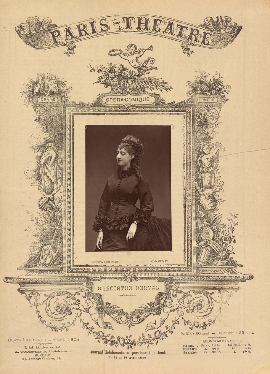 Pařížské divadlo: Hyacinthe Derval od Etienne Carjat